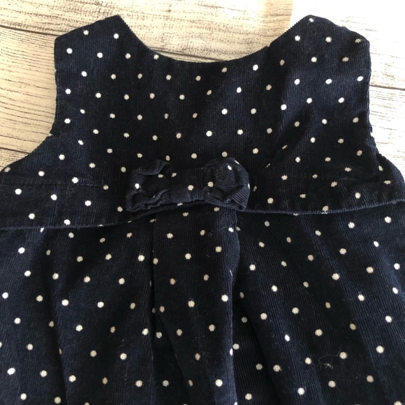 Baby Gap Navy corduroy polka dots dress - Picture 2 of 5